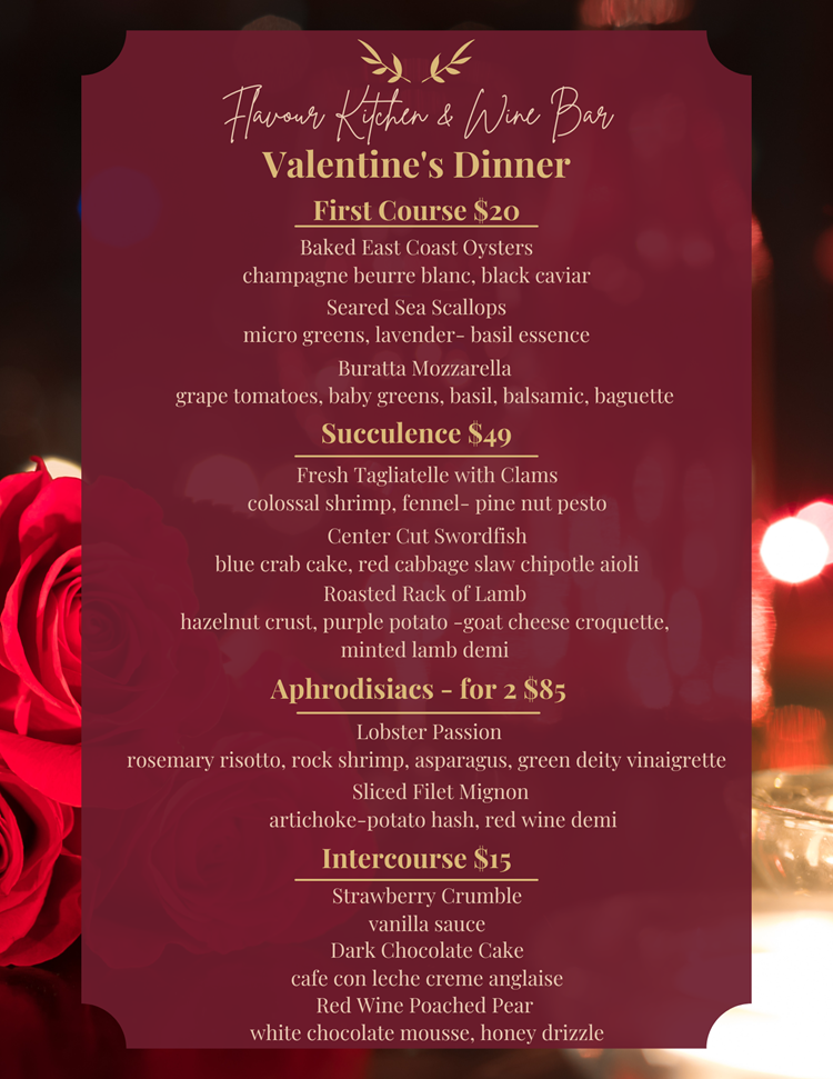 Valentine's Day Menu